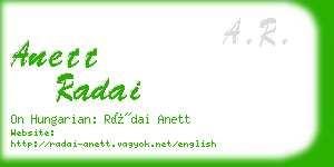 anett radai business card